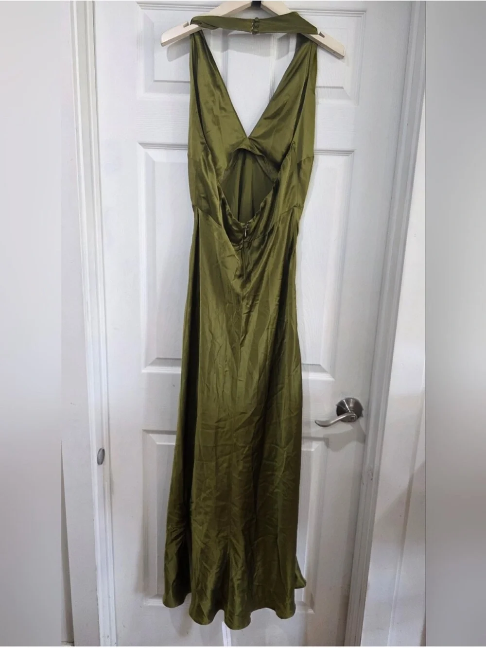 NWT Reformation Daniela Silk Dress Maxi Pear
